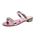 thumbnail image 2 of Sandalias de verano para mujer, sandalias planas sin cordones, zapatos romanos de cristal, sandalias informales con punta abierta Wmkox8yii  ytu8225, 2 of 9