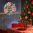 thumbnail image 4 of Pink Christmas Wreath for Front Door - Artificial Floral Christmas Wreath with Berry Balls for Indoor Outdoor Xmas Holiday Party Decorations, 4 of 6