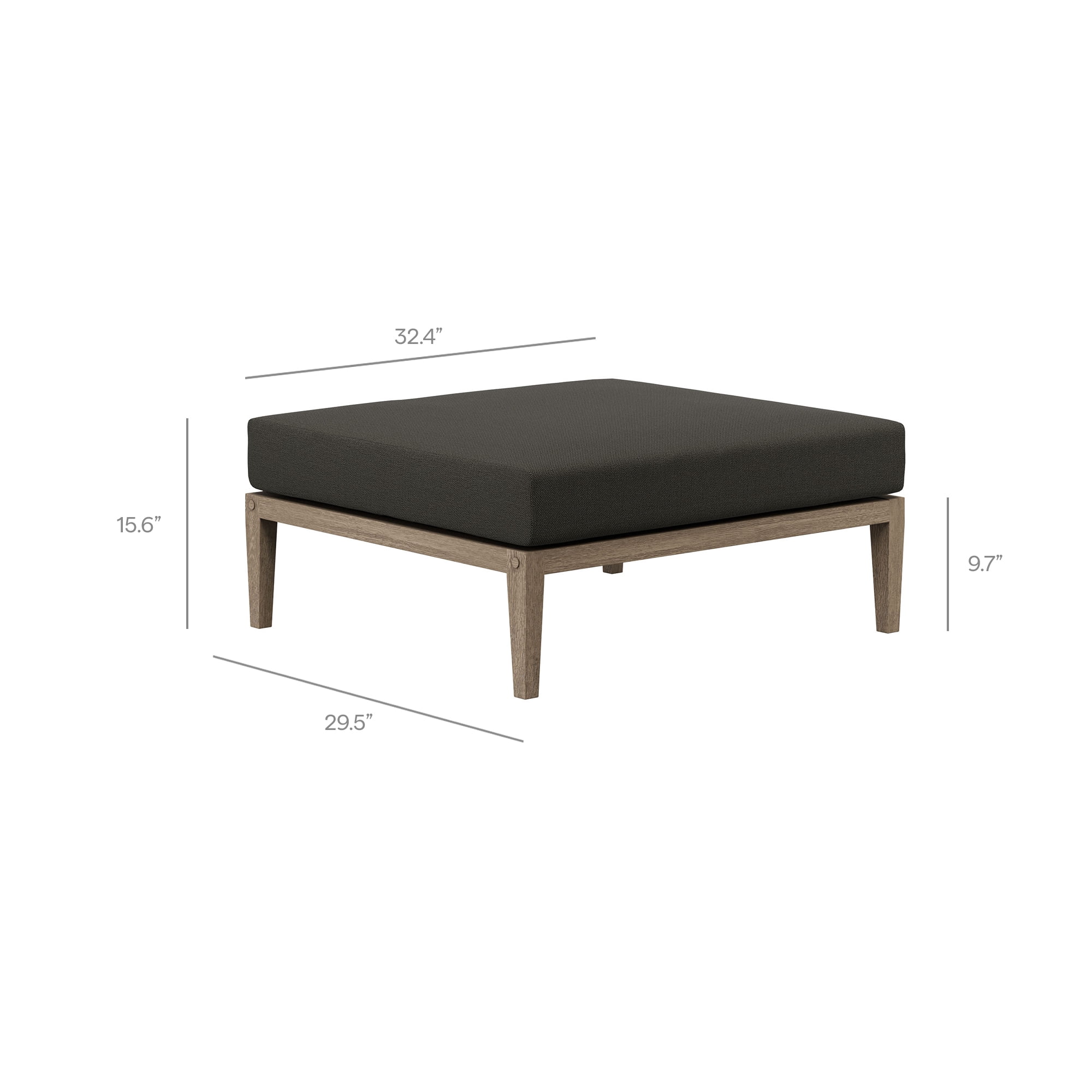 Modway Northlake 5-Piece Outdoor Teak Wood Furniture Set in Weathered Gray Flint