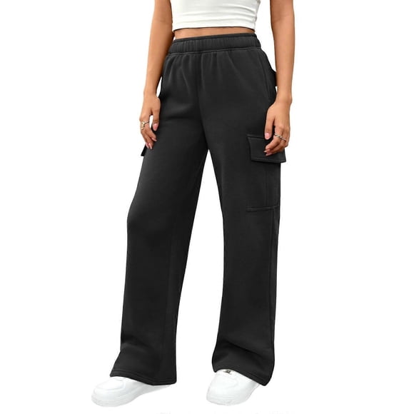 Womens Sweatpants Wide Leg Cargo Barrel Baggy Pants Joggers Clothes Work Travel Outfits White XL