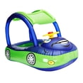 thumbnail image 2 of Juguete flotante para piscina,Flotador de piscina para bebés con dosel,suministros portátiles,Barco de baño con forma de coche,dibujos animados,cómodo verano,Flotador de Azul profundo, 2 of 8
