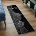 thumbnail image 5 of Mountain Line Kitchen Runner Rug 2x6 Washable Runners for Hallway Non Slip Minimalist Abstract Landscape Art Sun Black Large Area Rug Indoor Floor Carpet for Bathroom Laundry Entryway Bedroom, 5 of 7