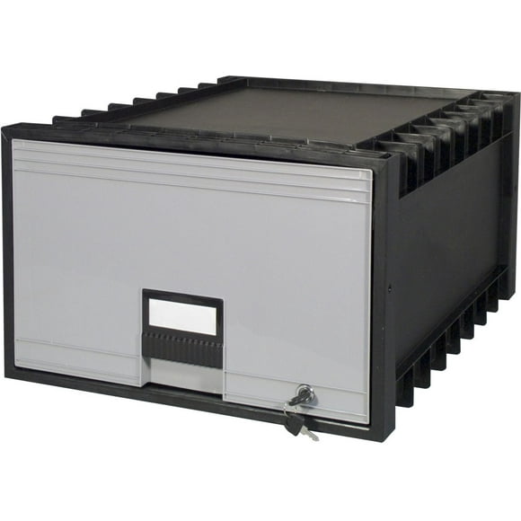 Storex Tiroir-Classeur d'Archives + Serrure à Clé / format Légal de 24"- po/Noir-Gris