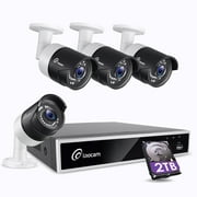 Loocam H.265+ 1080p 8CH Home Security Camera System with 2TB HDD, 4PCS Indoor Outdoor IP66 Weatherproof Surveillance Cameras