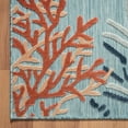 thumbnail image 3 of 5' X 7' Blue Orange Navy And White Abstract Stain Resistant Indoor Outdoor Area Rug, 3 of 8