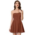 thumbnail image 1 of Disfraz de navidad Allegra K sin tirantes mini vestido de tubo acampanado Marrón XL, 1 of 2