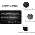 thumbnail image 3 of I Love You Wallet Card Engraved Wallet Insert Metal Wallet Card Insert Anniversary Romantic Mini Love Notes Gift For Men Husband Boyfriend Fiance Valentine Day Wedding Birthday Christmas Black, 3 of 9