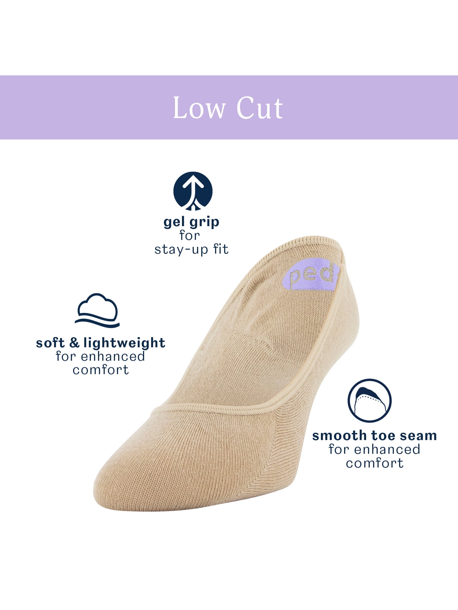 Peds Women's Low Cut Lightweight Liner Socks, 3 Pairs