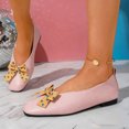 thumbnail image 3 of Yungyresw Ballet Flats For Women Polka Dot Bow Square Toe Slip On Shoes Low Top Casual Comfortable Work Office Dress Shoes Pink 43, 3 of 4
