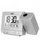 thumbnail image 1 of Reloj de mesa digital con pantalla de temperatura y humedad Pantalla LCD Retroiluminación Modo de repetición Reloj de proyección, plateado Advancent EL3019-01B, 1 of 2