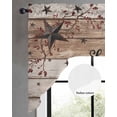 thumbnail image 2 of Rustic Star Brown Swag Valances for Windows, Small Curtains Drapes, Vintage Plants Berry Wooden Grain Kitchen Window Curtains Over Sink Window Treatment Valance for Bedroom/Bathroom 56"x36", 2 of 5