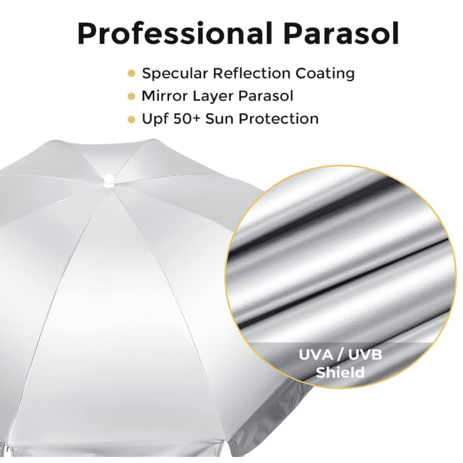 Universal Clamp On Umbrella Adjustable Outdoor UV Protection Beach Chair Umbrella for Strollers, Wheelchairs, Patio Chairs, and Golf Carts