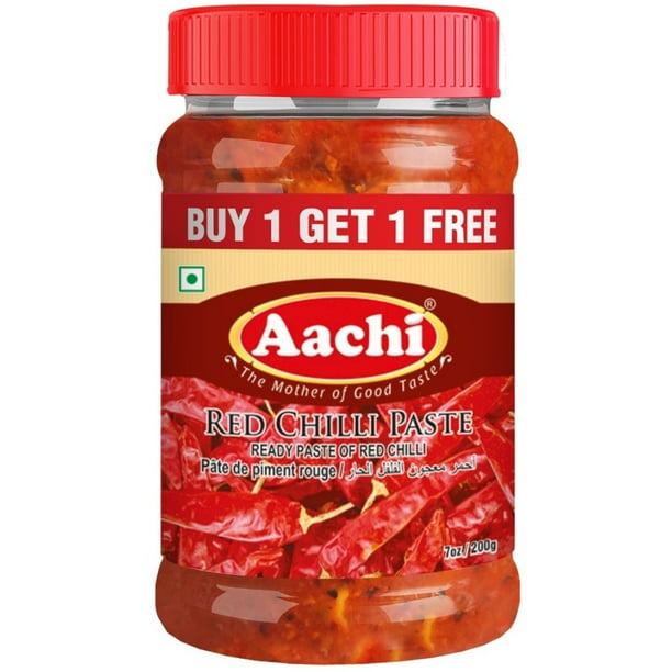 Pack Of 5 Aachi Red Chilli Paste 200 Gm (7 Oz) [Buy 1 Get 1 Free