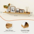 thumbnail image 3 of Floating Shelves Wall Shelves Set of Wood Storage Shelves with Ledge Wall Mounted Floating Shelf for Living Room Kitchen Bedroom Books Photo Frames Decor Walnut, 3 of 8