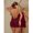 Burgundy, variant on Burgundy X GloRilla High Neck Backless Ruffle Mini Bodycon Dress Club