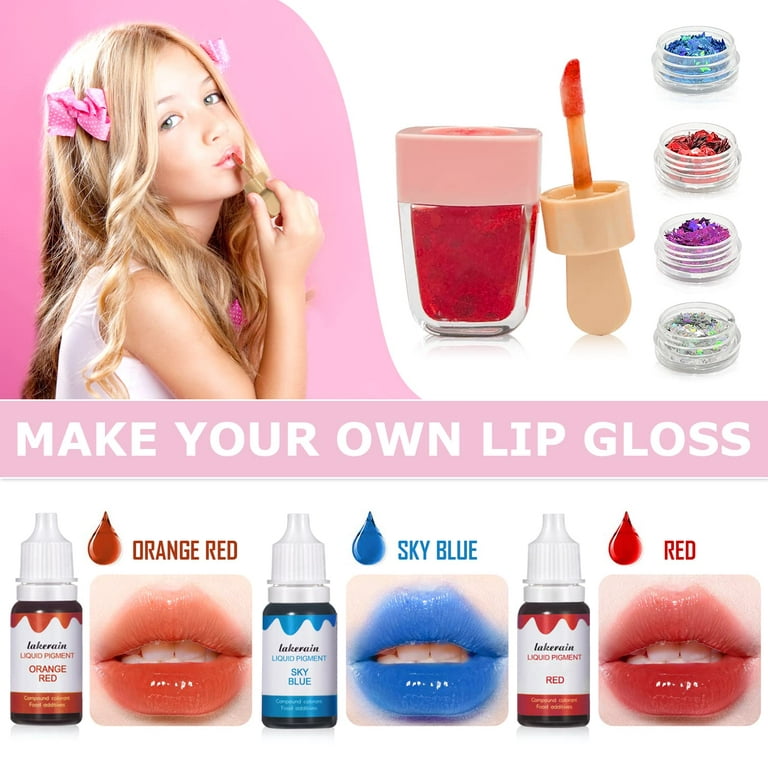 GOGOPARTY DIY Lip Gloss Making Kit, 30PCS DIY Lip Gloss Making Set, Fun  Makeup Gift Kits for Women Girls to Make Moisturizing and Shiny Lip Gloss 