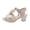 Beige, variant on Girls Heeled Sandals Comfortable Soft Footbed Open Toe Rhinestone Bowtie T-Strap Heels Princess Wedding Party Bridesmaids Dress Shoes Black 1.5 Big Kid