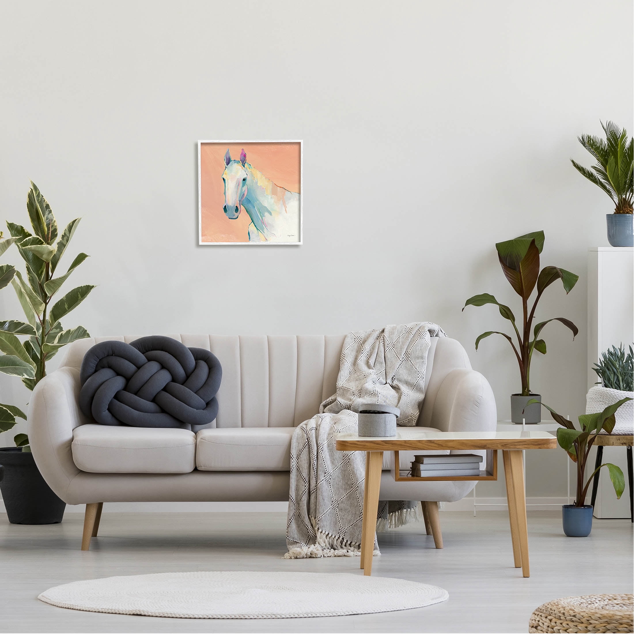 Stupell Industries Modern Horse Vivid Composition Painting White Framed Art Print Wall Art, Design by Avery Tillmon