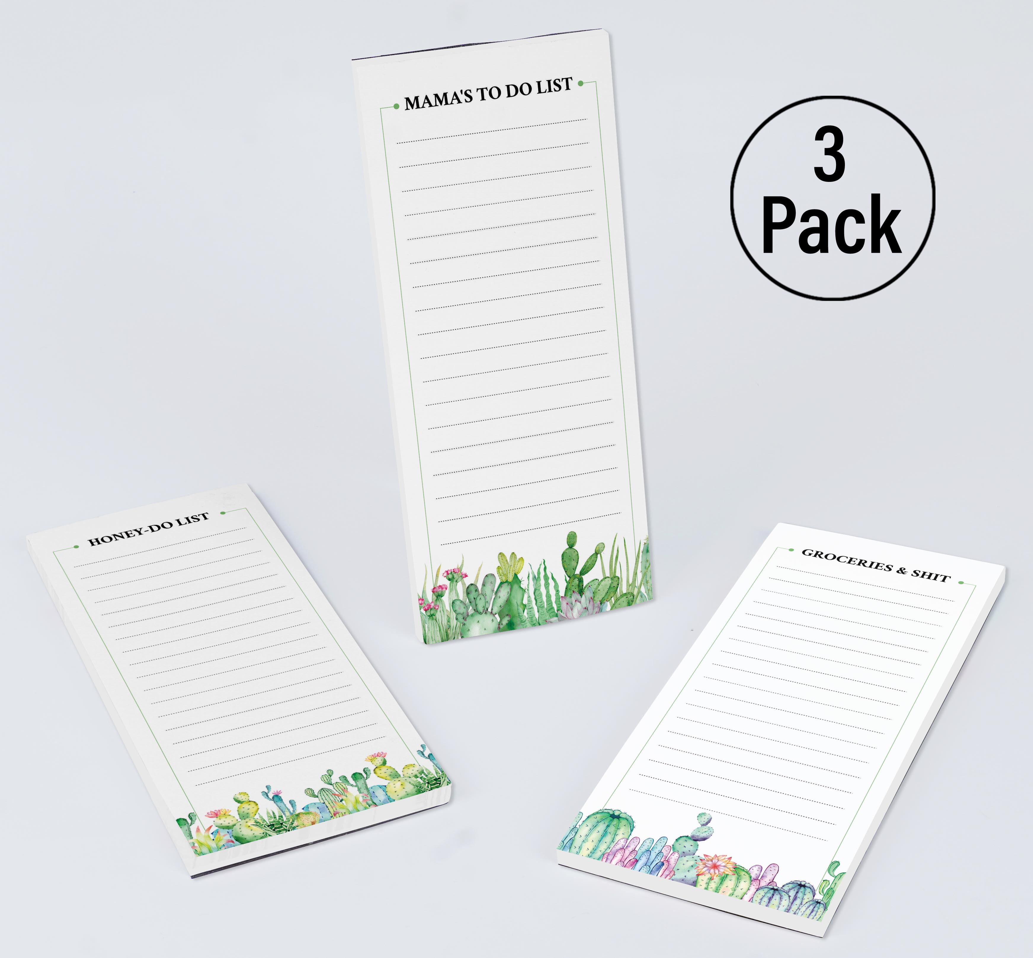 Inkdotpot Pack of 3 Magnetic Fridge To-Do List Notepads- Magnetic Memo Pads For Refrigerator-(50 Sheets Each)-GW
