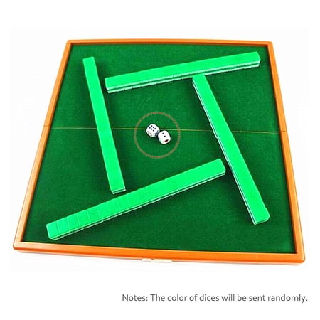 YAHHU Mini Mahjong Set with Folding Table Portable Tile Game Set Travel Board Games 12.6 inches / 32 cm