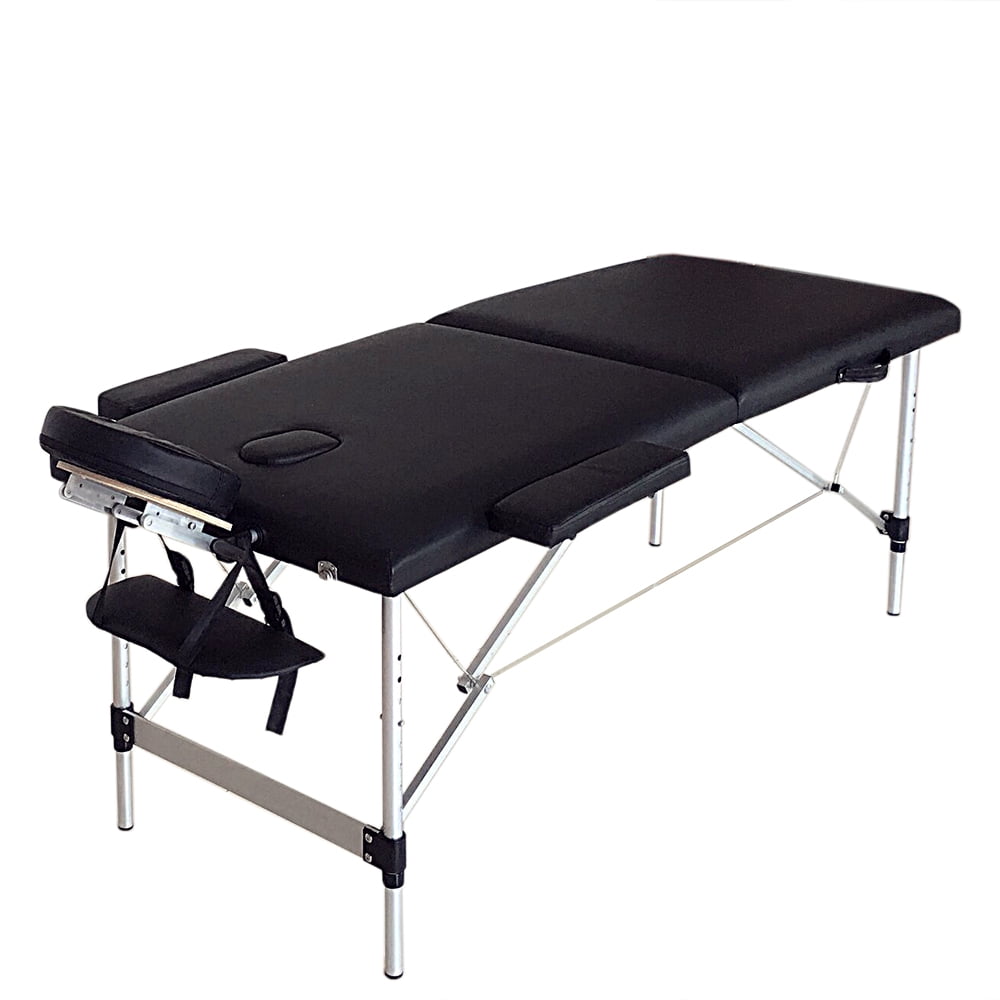 Massage Chair Portable 2 Folding Massage Bed Spa Bed Facial Cradle Salon Bed W Carry Case Height Adjustable Salon Bed Face Cradle Bed 73 Long 24 Wide Height Adjustable Massage Table Black K260