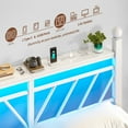 thumbnail image 2 of EnHomee Queen Size Metal Bed Frame with Headboard Metal Platform Bed Frame with Storage Platform Metal Bed Frame Queen with LED Lights, Noise Free, White, 2 of 8