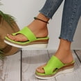 thumbnail image 6 of MLCDZ Summer Womens Wedges Leather Ring Toe Sandals Orthopedic Correction Platform Non-Slip Open Toe Casual Beach Slip On Slippers Green 38, 6 of 9