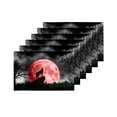 thumbnail image 4 of MKHERT Cool Wolf Howling at Red Moon Placemats Table Mats for Dining Room Kitchen Table Decoration 12x18 inch,Set of 6, 4 of 4