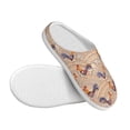 thumbnail image 3 of Daiia Roosters In Floral Print Women’s Fuzzy Slippers Memory Foam Lightweight House Shoes Cozy Loafer Flannel House Shoes-39/40, 3 of 7