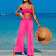 thumbnail image 1 of Traje de baño de 2 piezas para mujer, trajes de baño para mujer, traje de baño de color liso para mujer + bañador y bikini de moda con abertura, traje de baño de nailon para mujer, 1 of 5