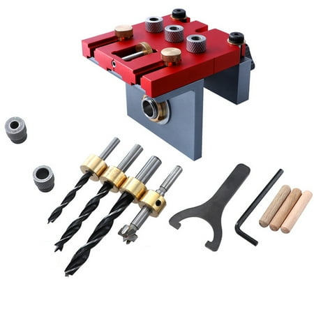 

MOMOJIA 3 in 1 Adjustable Punch Locator Pocket Hole Guide Jig Aluminum Alloy for Door