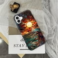 thumbnail image 5 of Case for iPhone 16, 2 in 1 PC Hard Shell Silicone Inner Bumper Anti-Scratch Full-Body Cover Shockproof Slim Design Stained Glass Sun Waves, 5 of 7
