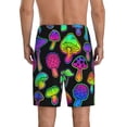 thumbnail image 3 of Kdxio Bright Mushrooms Print Mens Sleep Shorts Bottoms Soft Comfy Pajama Wear Pants with Drawstring Pockets, 3 of 7