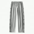 thumbnail image 5 of Men’s Loose Fit Snap Button Track Pants with Side Stripes Drawstring Waistband and Pockets for Sports Casual Wear, 5 of 7