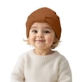 thumbnail image 3 of LYHaoo Winter Baby With Bow Knitted Soft Warm Yarn Hat For Infant Girls And Boys Cute Outfit Knit Caps,Brown, 3 of 6