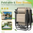 thumbnail image 4 of Homall Chaise Zéro Gravité Pliable pour Patio avec Porte-Gobelet, Fauteuil Inclinable d'Extérieur Réglable en Tissu Textilène, Chaise Longue Portable, Lot de 2, Beige, 4 of 7