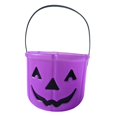 thumbnail image 3 of Cubo de dulces de Halloween, cubo de dulces reutilizable, recuerdos de fiesta para niños, de calabaza portátil para fiestas, decoración de Halloween Púrpura, 3 of 8