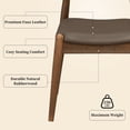 thumbnail image 5 of Set of 2, Rubberwood Dining Chairs with Faux Leather, Ergonomic Backrest & Faux Leather Upholstery, Walnut+Brown, 5 of 11