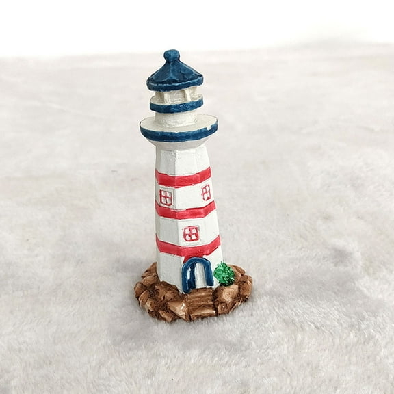 WHAMVOX 4pcs Mini Lighthouses For Ocean Theme Party Decorations Resin Lighthouse Sculptures For Nautical Decor Small-Scale Lighthouse Models