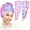 Pink, variant on FacoFaco Pack of 2 Microfiber Hair Towel Rapid Drying Towel Wrap for Wet Hair with Button Women & Girls Long, Curly Hair, Purple/Green Mermaid