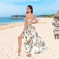 thumbnail image 6 of FORMRS Womens Long Sarong Beach Wrap Semi-Sheer Bikini Skirt Bathing Swimsuit Cover Up, Green Birds, 6 of 7