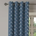 thumbnail image 2 of Ambesonne Lighthouse Grommet Curtain, Nautical Themed Form, 50" x 108", Dark Sky Blue White and Ruby, 2 of 6