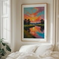 thumbnail image 6 of Sunset by the River - India Painting Sunset Landscape Nature Scenic Pastoral Unframed Wall Art Print 18 x 24 inches, 6 of 13