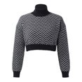 thumbnail image 4 of Gibobby Suéter de Punto, Suéter de cuello alto para mujer, de punto trenzado, de color sólido, de punto(Negro,CH), 4 of 5