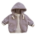 thumbnail image 2 of Baby Boys Girls Hooded Zippered Cardigan Jacket - Spring Autumn Warm Hoodie Coat for Toddlers 3-24 Months, 2 of 8