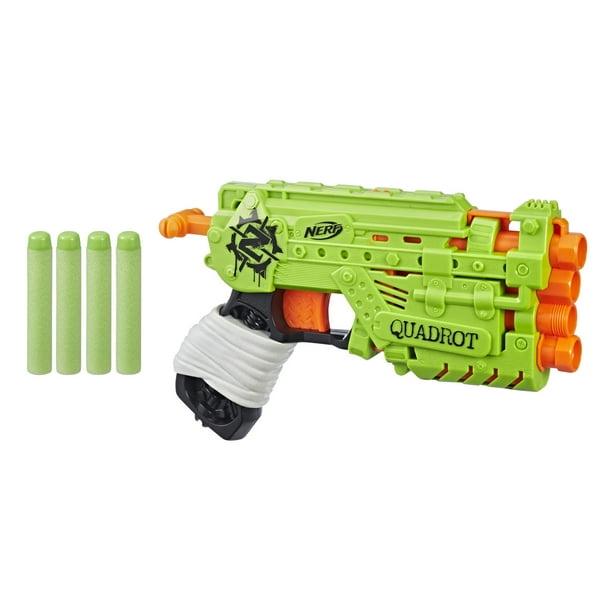 Nerf Zombie Strike Quadrot Blaster For Kids Ages 8 And Up Includes 4 Darts Walmart Com