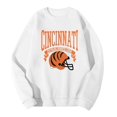 thumbnail image 4 of Sweatshirts for Men Hoodless Rugby Style Print Crewneck Long Sleeve Pullover Tops Casual Loose Sportswear Active Comfortable Daily Wear Sweatshirt for Men White S, 4 of 4