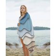 thumbnail image 2 of Navy Blue Brown Ombre Beach Towels Oversized Super Absorbent, Modern Geometric Abstract Cream Lightweight Bath Towel Quick Dry Sets For Bathroom/Pool/Rv Camping/Beach Play/Gym Room/Picnic 35"x70", 2 of 8