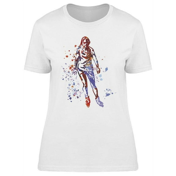 Woman On Skates T-Shirt Women -Image by Shutterstock, Female Large