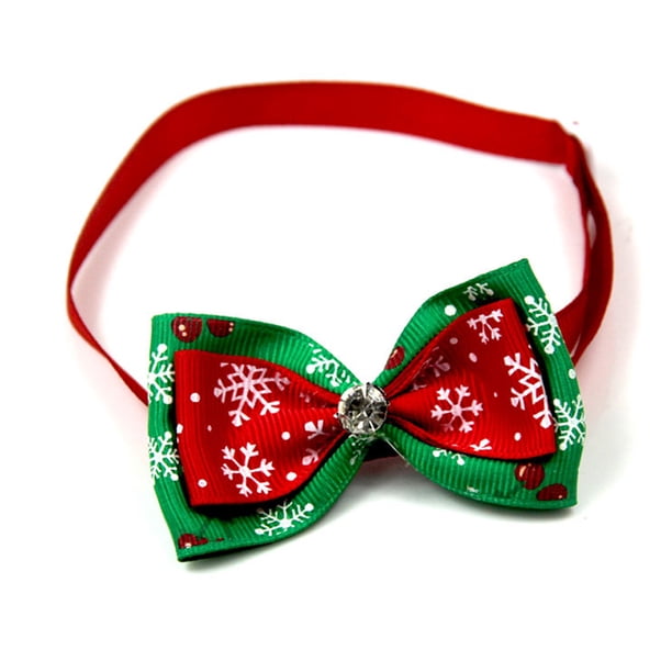 Greeniant Collares para mascotas Corbata para perros Navidad Surtido Pequeño Adorable Pajarita ajustable Vacaciones de moda Decoraciones navideñas Suministros para perros VN088-2 Greeniant PT003673-04